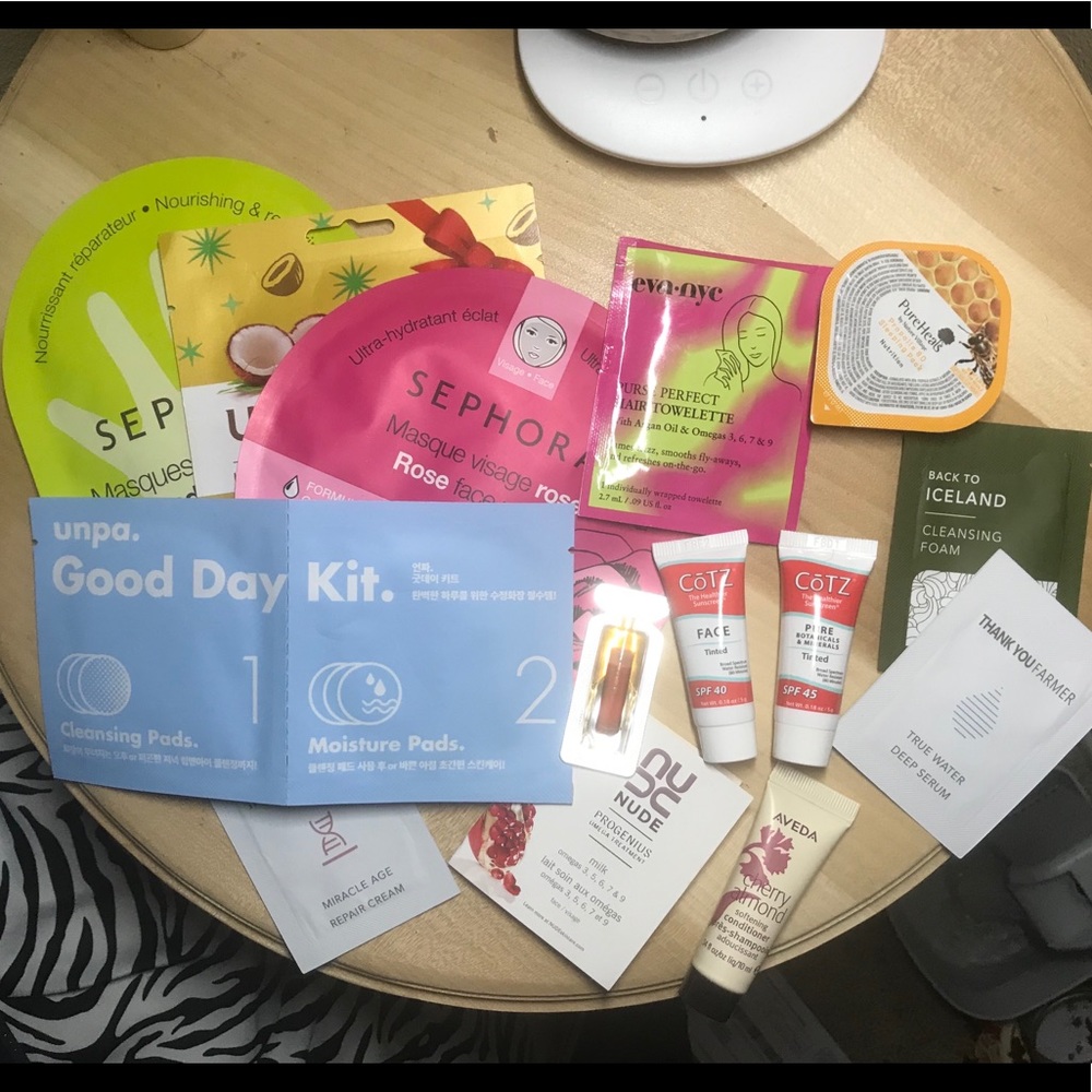 Assortment of face masks / skincare